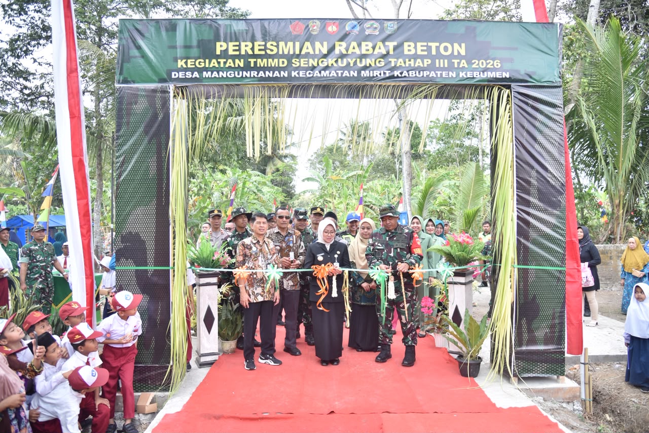 Kolaborasi TNI, Pemkab, dan Warga Mirit Berbuah Manis: TMMD 2026 Rampungkan Betonisasi Jalan 600 Meter