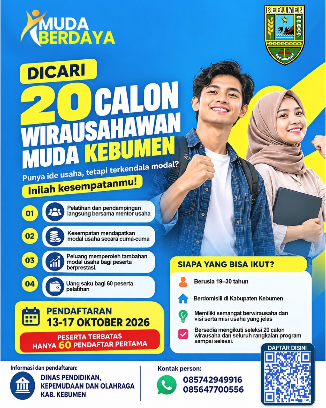 Pemerintah Kabupaten Kebumen Buka Program Muda Berdaya: Cari 20 Wirausahawan Muda Berbakat!