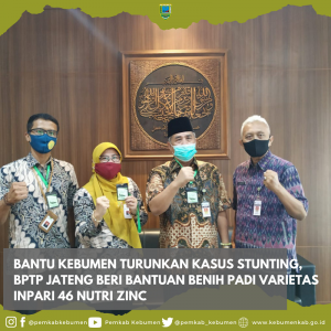 Bantu Kebumen Turunkan Kasus Stunting, BPTP Jateng Beri Bantuan Benih Padi Varietas Inpari 46 Nutri Zinc