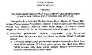 Kasus Covid-19 Meningkat, Mulai 11 Januari Pemkab Kebumen Berlakukan PPKM dan WFH