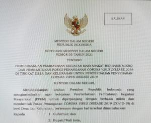 Tekan Penyebaran Covid-19, Pemerintah Pusat Berlakukan PPKM Berbasis Mikro