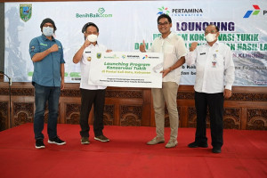 Gandeng Pertamina Foundation dan Benihbaik.com, Bupati Launching Program Konservasi Tukik dan Pelatihan Pengelolaan Hasil Laut