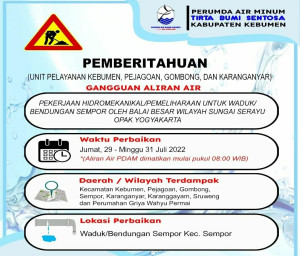 PDAM Umumkan Mulai Jumat sampai Minggu Ini Air PAM Alami Gangguan