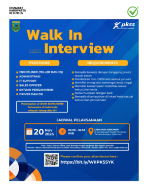 Lowongan Kerja (Walk In Interview) PT PKSS
