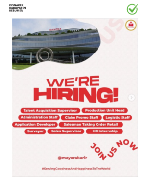 Lowongan Kerja PT Mayora Indah Tbk