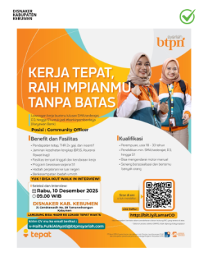 Lowongan Kerja BTPN Syariah – Posisi Community Officer