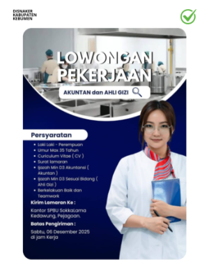 Lowongan Kerja Akuntan dan Ahli Gizi SPPG