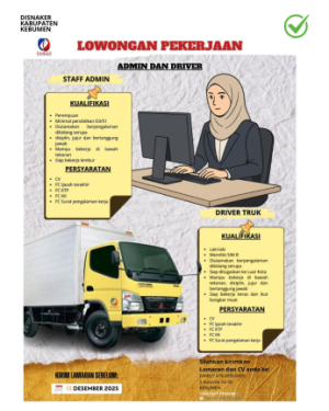 Lowongan Kerja Family Enam (Staff Admin dan Driver Truk)