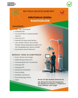 Lowongan Kerja RSU Wilayakusuma Kebumen (Radiografer)