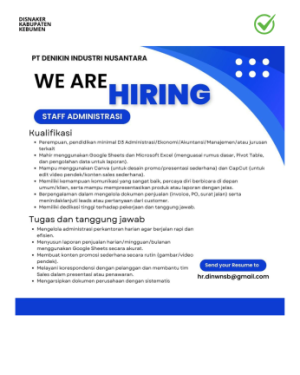 Lowongan Kerja PT. Danikin Industri Nusantara