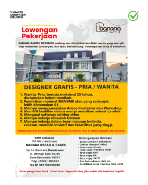 Lowongan Kerja Banana Breads and Cake (Desain Grafis)