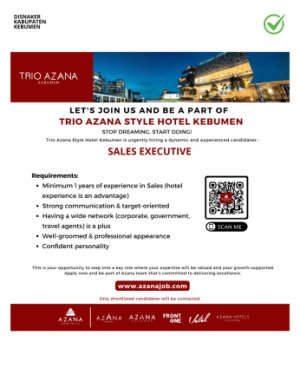 Lowongan Kerja Trio Mall Kebumen (Sales Excecutive)